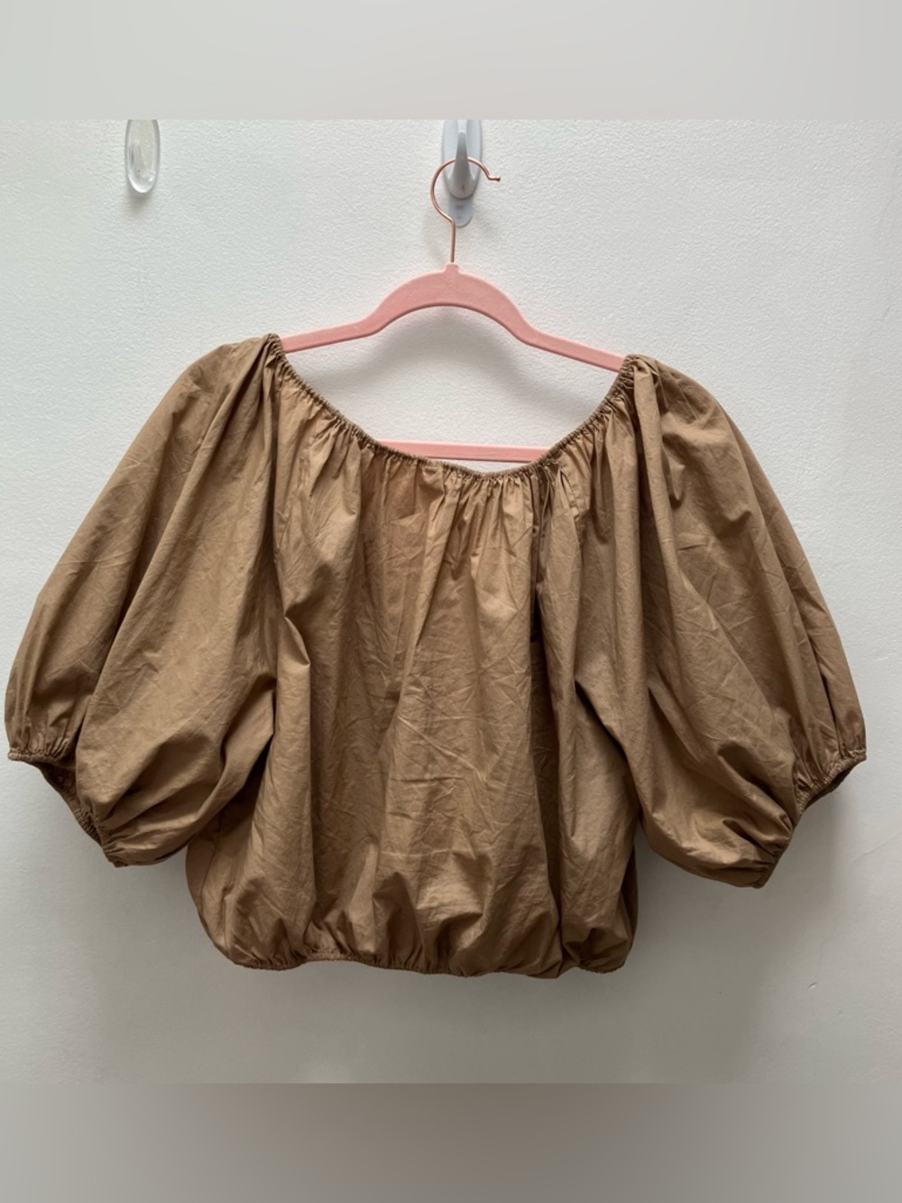 DÔEN Topaz Puff Sleeve Top in Prairie Sands - Size Large - Picture 6 of 10